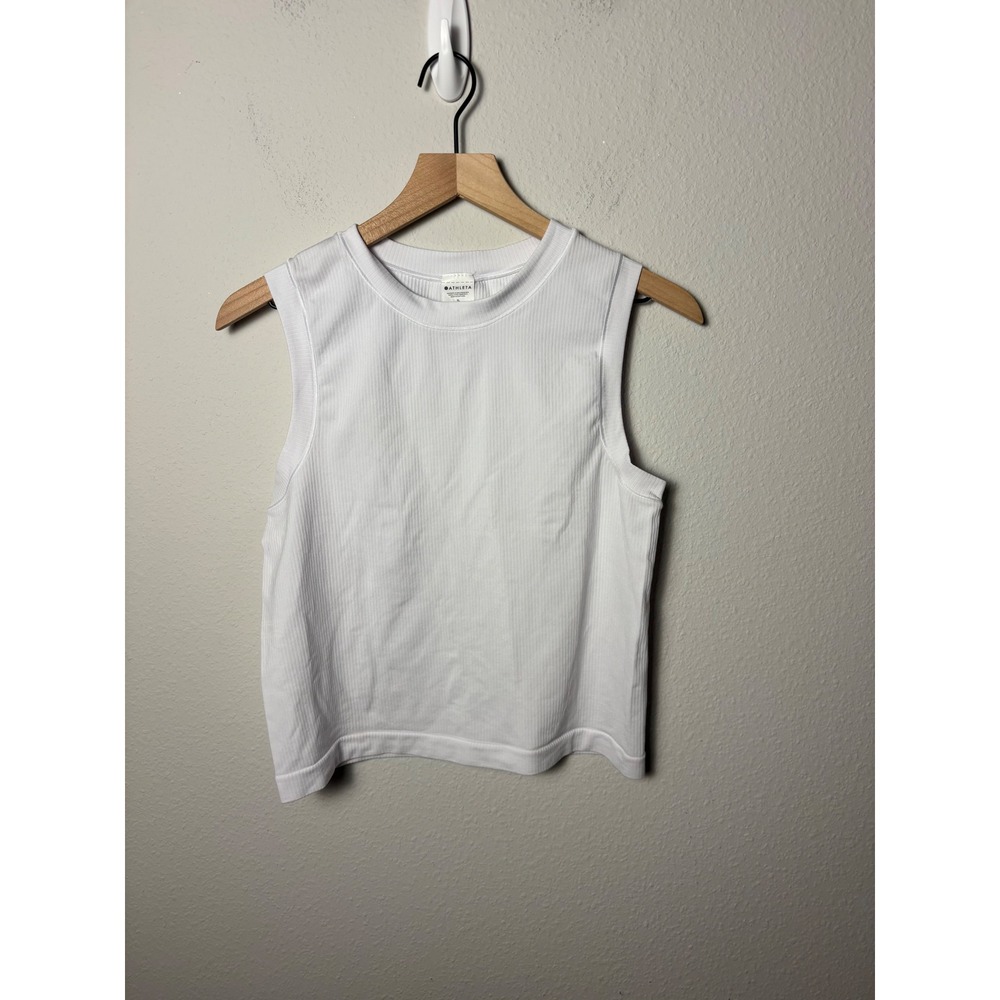 Athleta Renew Seamless Ribbed Muscle Tank White XL Activewear Top